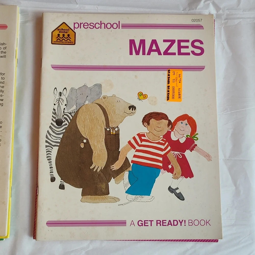 7 Vintage Pre-K Kindergarten & First Grade Educational Workbooks Coloring Books